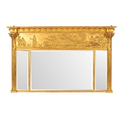 Lot 557 - A Regency giltwood and gesso overmantel mirror...