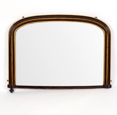 Lot 567 - A Victorian parcel gilt overmantel mirror,...