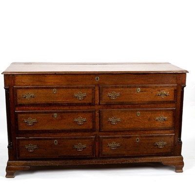 Lot 573 - An early 19th Century oak and fruitwood banded...