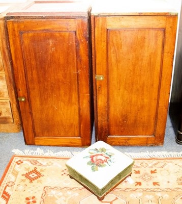 Lot 583 - A pair of mahogany brass bound cupboards...