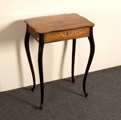 Lot 620 - A 19th Century rosewood table of serpentine...