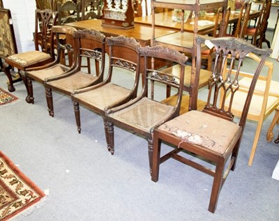 Lot 632 - A George III style dining chair, with drop-in...