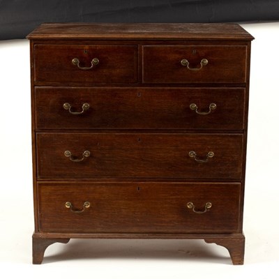 Lot 635 - A George III oak and crossbanded chest of two...