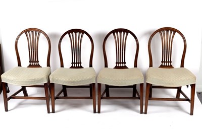 Lot 640 - A set of four 19th Century mahogany splat back...