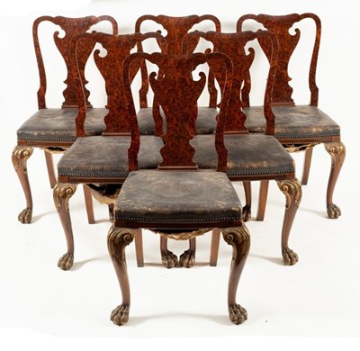 Lot 642 - A set of six 18th Century style dining chairs,...