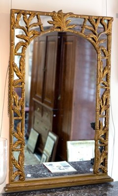 Lot 646 - A chinoiserie style giltwood overmantel mirror,...