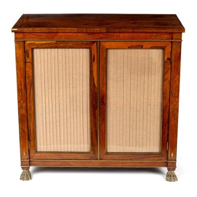 Lot 656 - A Regency rosewood and brass inlaid side...