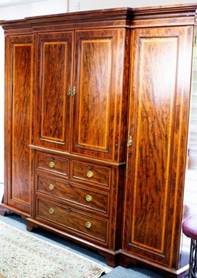 Lot 657 - A Victorian mahogany and satinwood crossbanded...