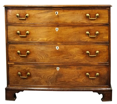 Lot 660 - A George IV mahogany bowfront chest of four...