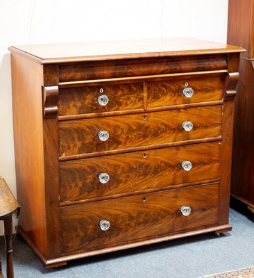 Lot 673 - A Victorian mahogany chest, fitted a frieze...