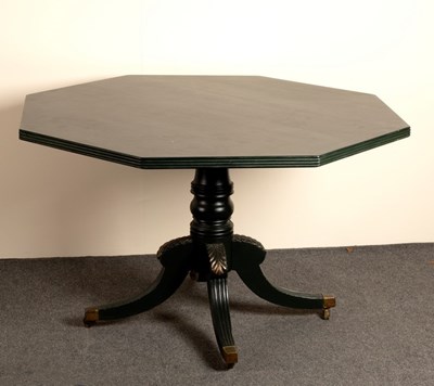 Lot 674 - A painted Regency style table, the octagonal...