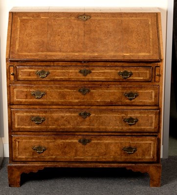 Lot 686 - An 18th Century burr walnut and herringbone...