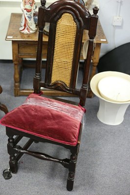 Lot 720 - A 17th Century side chair, the cane back...