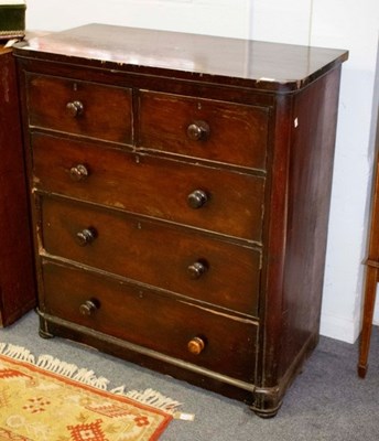 Lot 732 - A 19th Century pine chest of two short & three...