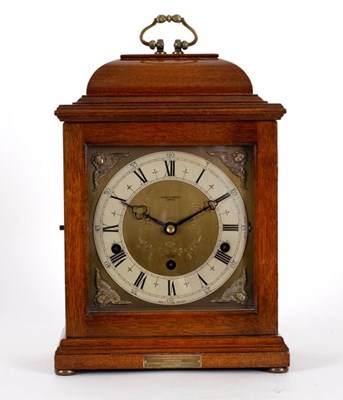 Lot 744 - An Elliott eight-day mantel clock, dial signed...