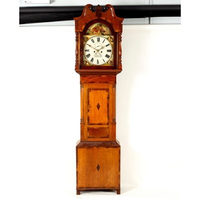 Lot 751 - An oak and mahogany crossbanded eight-day...