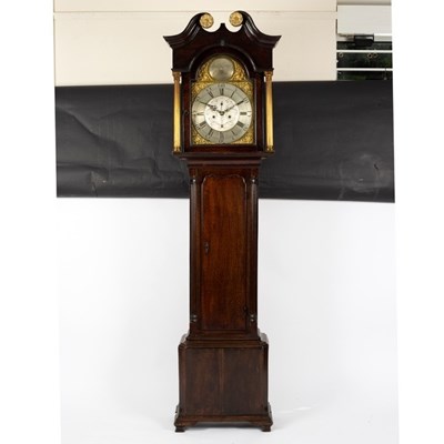 Lot 752 - An oak cased eight-day longcase clock, the...