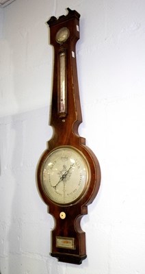 Lot 757 - A 19th Century mahogany cased wheel barometer,...