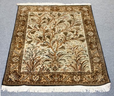 Lot 776 - A silk Qum rug, Persia, 157cm x 106cm