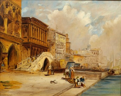 Lot 843 - A M Stuttand/Venice/signed lower left/oil on...