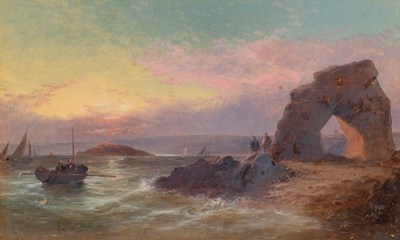 Lot 860 - G A Hawkins/Coastal Scene at...