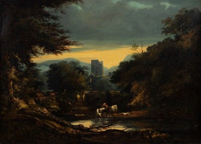 Lot 862 - Circle of Benjamin Barker/Cattle at Dusk/oil...