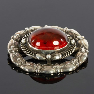 Lot 4 - George Jensen, a Danish silver and amber...