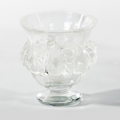 Lot 64 - Style of Lalique, a glass vase with bird...