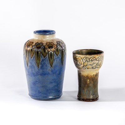 Lot 102 - Royal Doulton, a stoneware baluster vase, the...