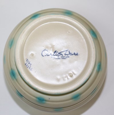 Lot 132 - Carlton ware, a ribbed vase with blue dots,...