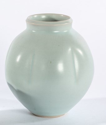 Lot 133 - Studio Pottery, a pale celadon lobed porcelain...