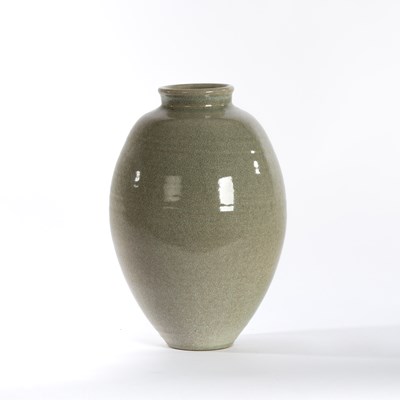 Lot 156 - Studio Ceramics, a pale celadon crackle glaze...