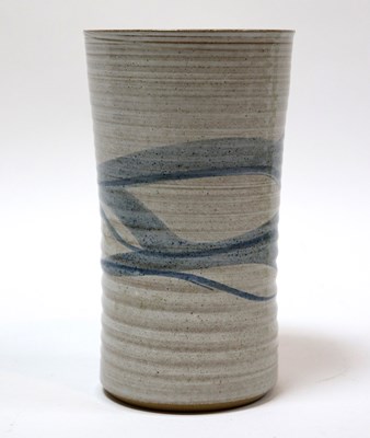 Lot 175 - Evelyn Papp, a ribbed tapering earthenware...