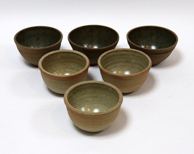 Lot 240 - John Jelfs, three stoneware bowls with rough...