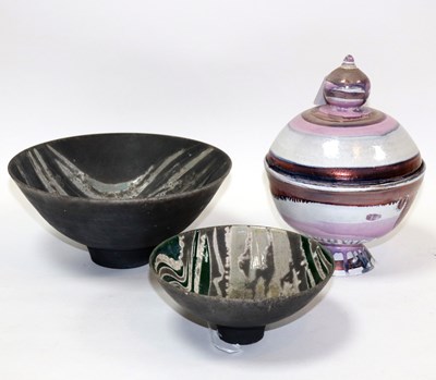 Lot 257 - Anne James (British, born 1937), a footed raku...