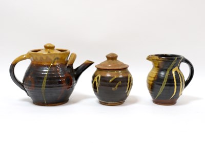 Lot 334 - Studio Pottery, a three-piece tea service of...