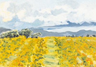 Lot 408 - Margaret Harmsworth/Golden Field with Path...