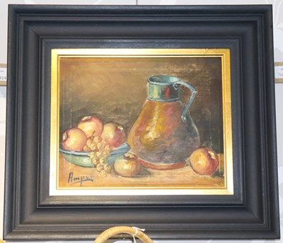 Lot 414 - Amper (20th Century)/Still Life with Copper...