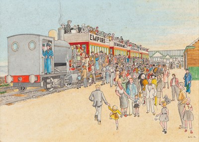 Lot 437 - English School, circa 1935/Train at Mumbles...