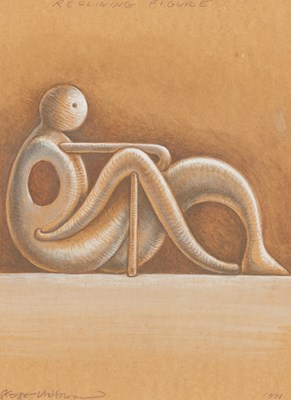 Lot 461 - George Underwood/Reclining Figure/signed and...