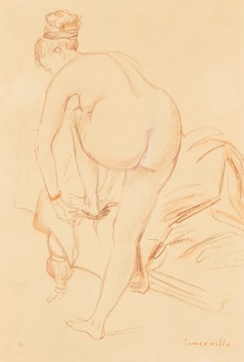 Lot 470 - Somerville/Standing Nude/signed/crayon, 47cm x...