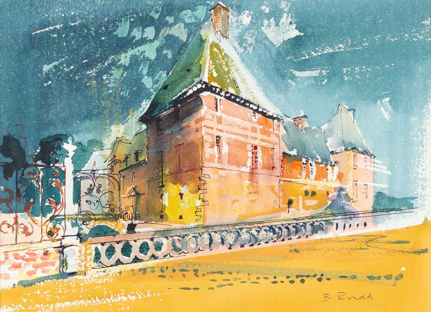 Lot 475 - Bob Rudd/French Chateau/signed lower