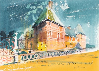 Lot 475 - Bob Rudd/French Chateau/signed lower right/ink...