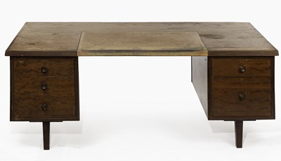 Lot 565 - Gimson & Slater, a twin pedestal desk, the top...