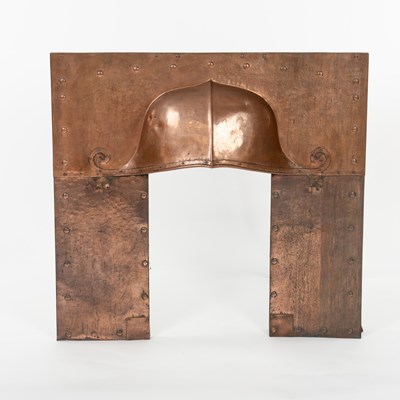 Lot 566 - An Arts & Crafts copper fire surround with...