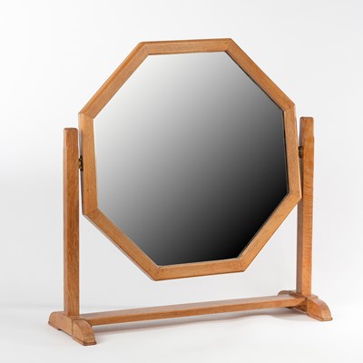 Lot 605 - Heals, an octagonal oak dressing table mirror,...