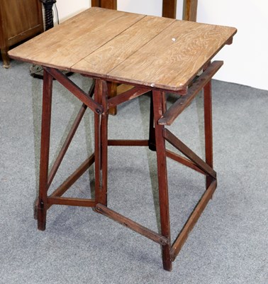 Lot 614 - A teak Hatherley Patent campaign or easel...