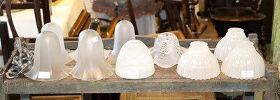 Lot 615 - A quantity of glass light shades, including...