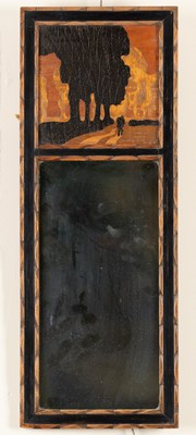 Lot 638 - An Art Nouveau mirror with marquetry panel of...