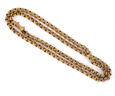 Lot 2 - A Victorian gold-plated chain link necklace...